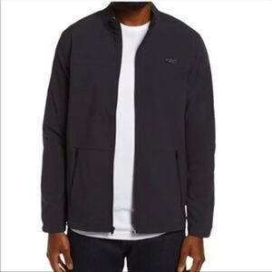 Travis Mathew NWT Airtrain Stretch Jacket Ocha Size S Gray Textured Zip Pocket